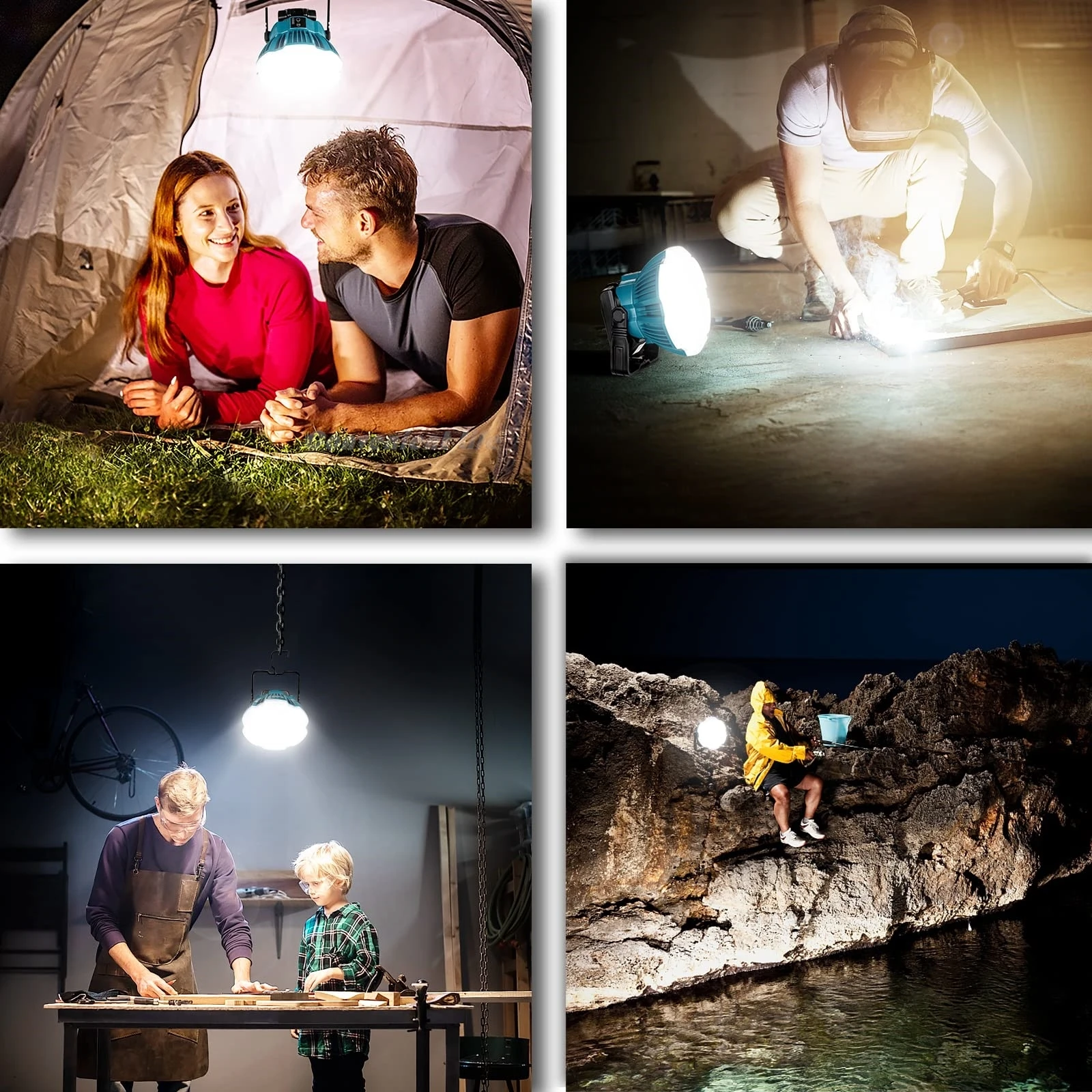 LED Camping Lantern for Makita 18V Li-ion Battery 24W 2400LM Work Light  Portable Tent Lamp Flashlight for Repairing Emergency