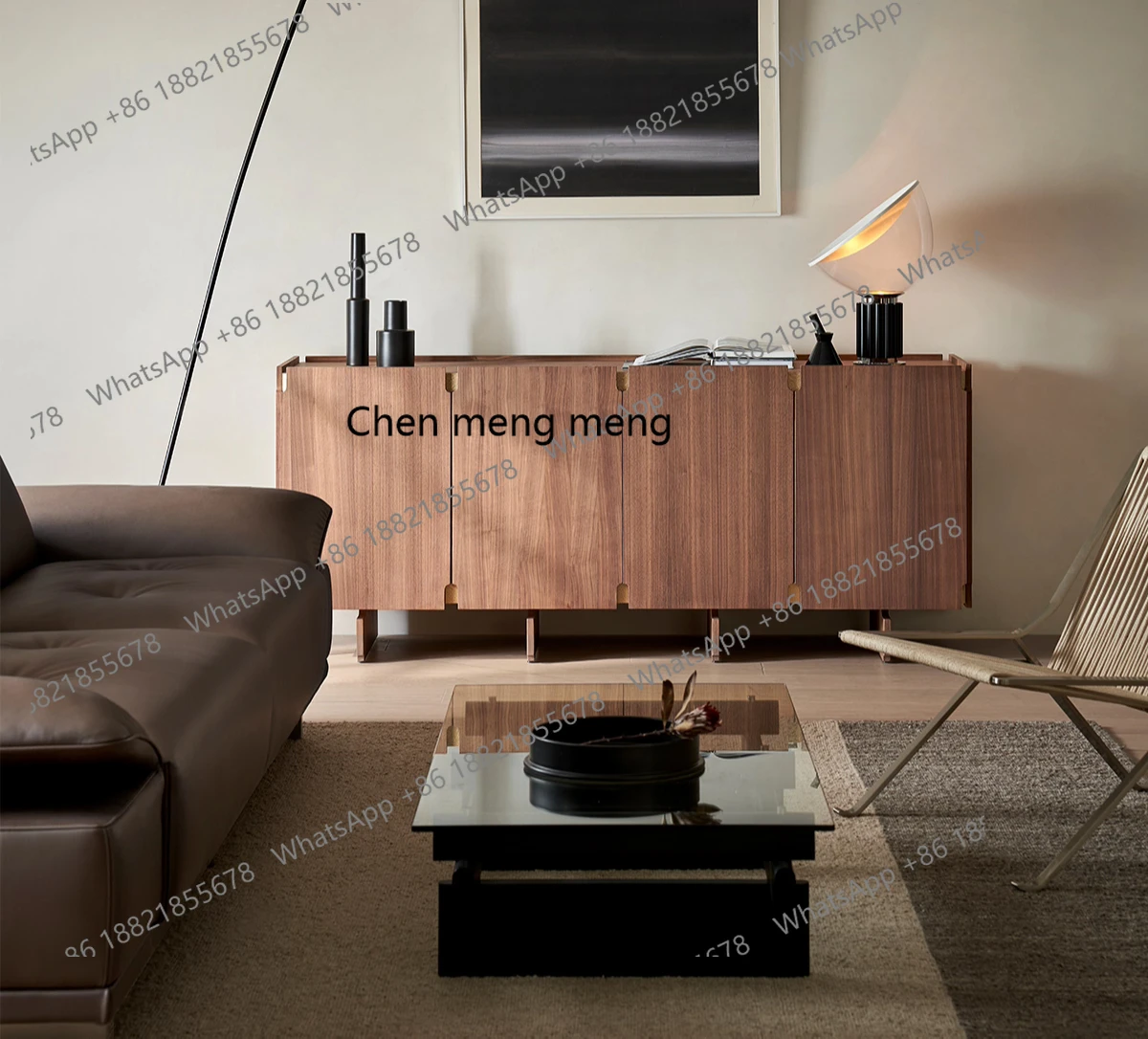 

Medieval style, dining side cabinet, black walnut, living room, solid wood simple storage cabinet, storage, entrance cabinet
