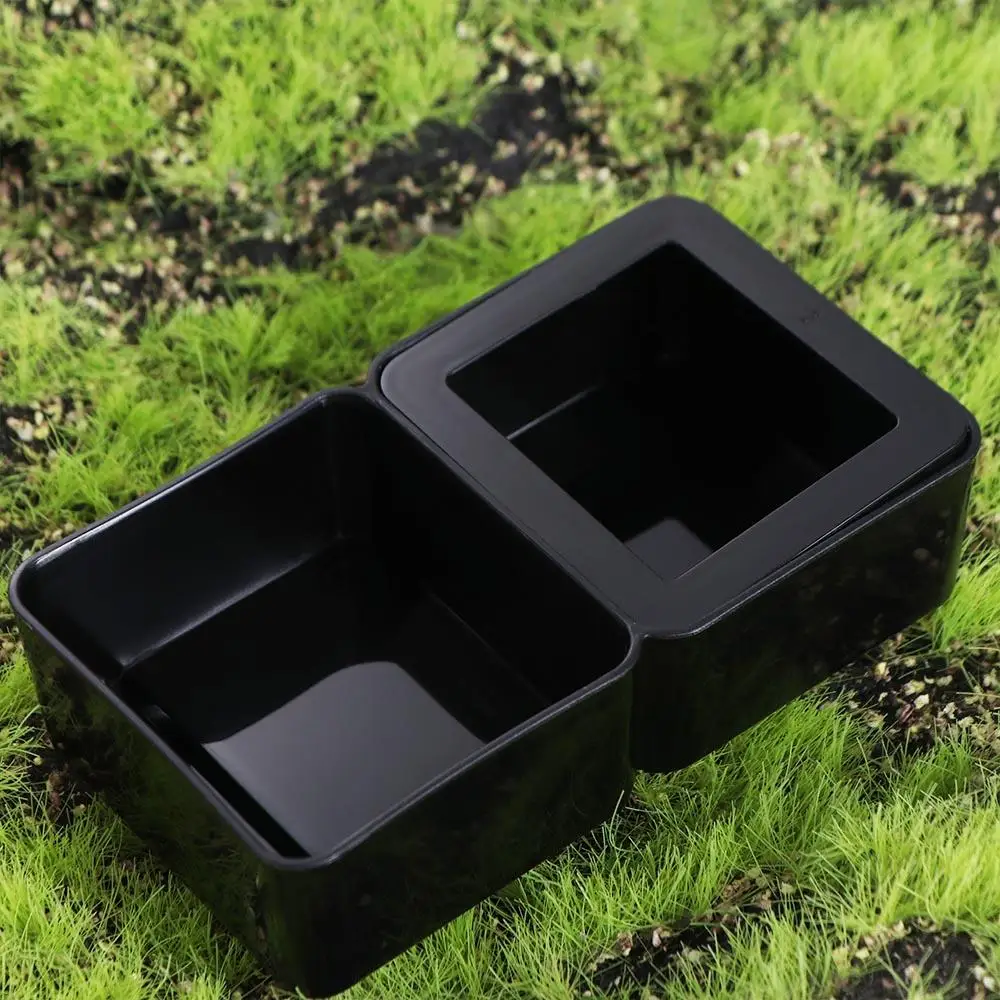 

Practical Black/White Plastic Breeding Feeders Box Anti-escape Plastic Reptile Feeding Bowl Double Box 2 in 1 Worm Dish Turtle