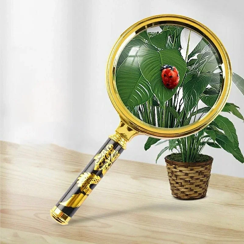 60/70/80mm Magnifying Glass 6X 7X 8X Handheld Magnifier With Handle For Home Learning Reading And Fault Finding