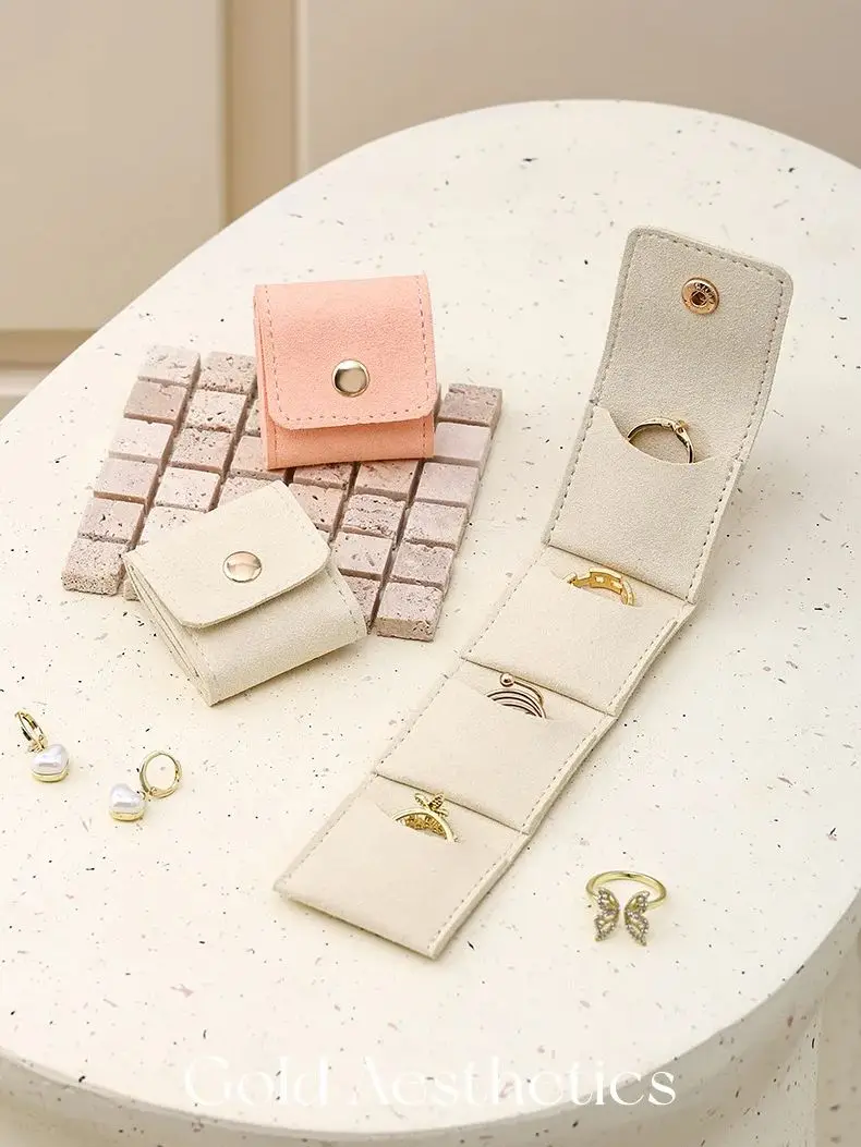 Mode Fluwelen Sieraden Display Tas Container Opvouwbare Ketting Ring Verpakking Zak Opbergdoos Oorbellen Organizer Sieraden Verpakking - afbeelding 2