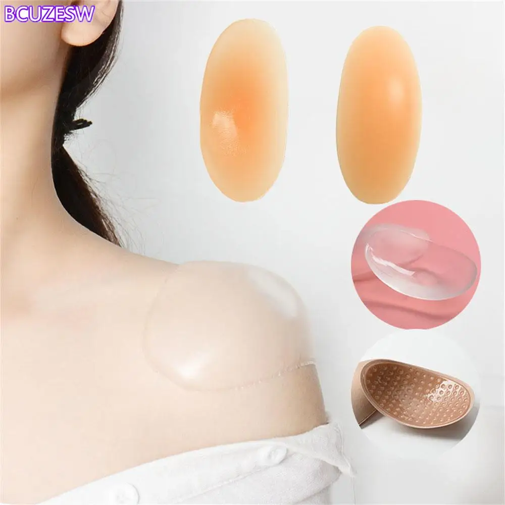 

1 Pair Soft Silicone Shoulder Anti Slip Shoulder Pads Reusable Self-Adhesive Shoulder Enhancer Clothing Push-up Cushions