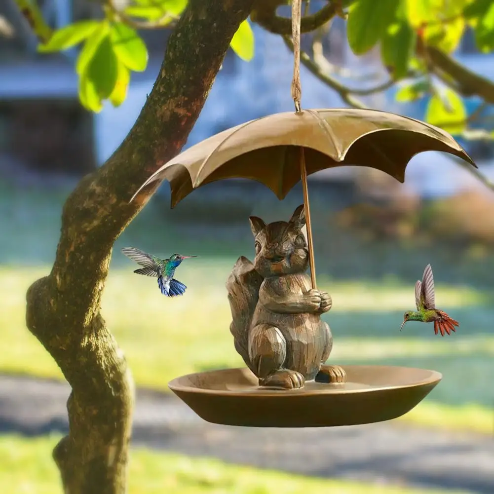 

Humming Feeder with Statues Garden Decoration S Feeder Metal Humming Feeder with Umbrella Adorable Design for Garden for Lovers