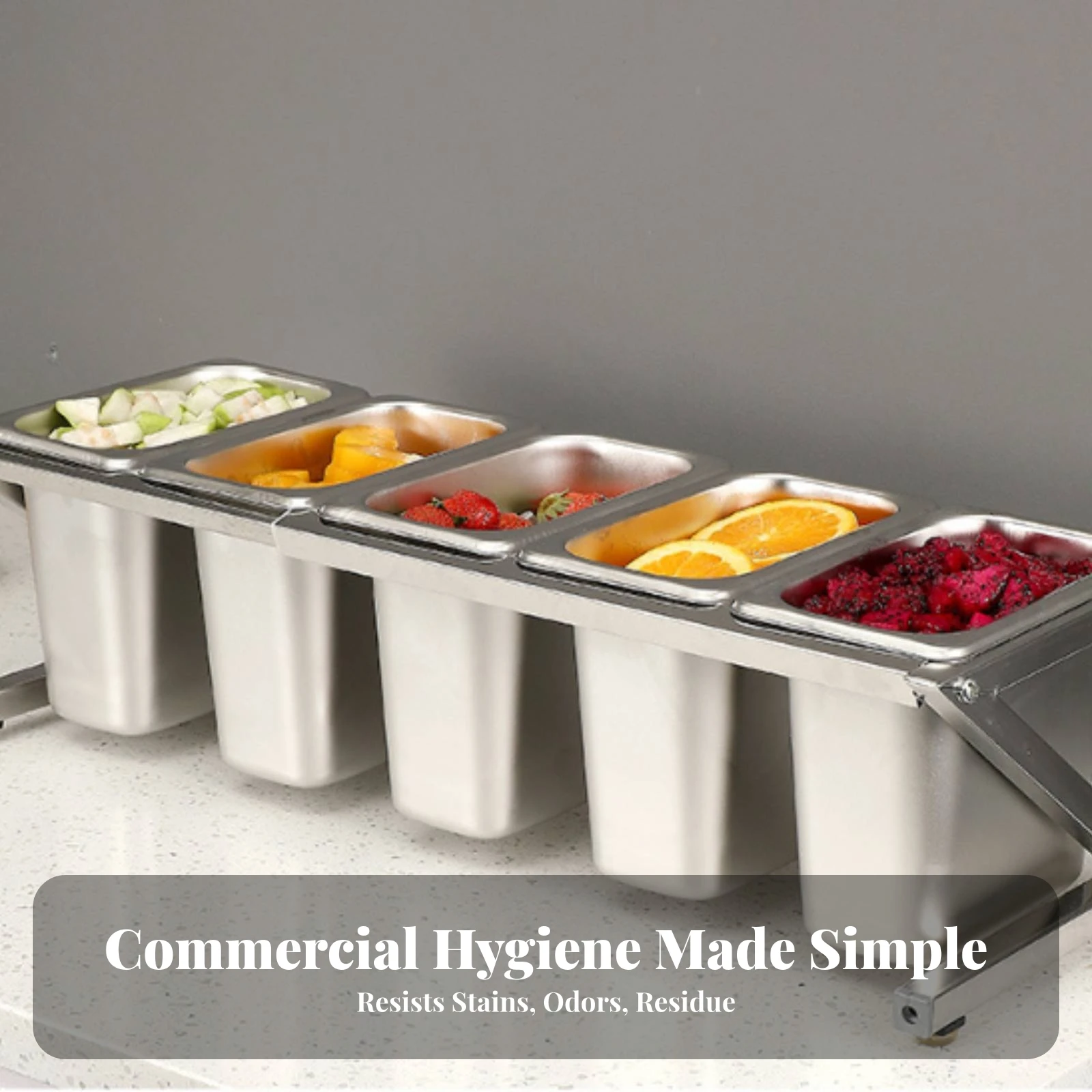 Countertop Condiment Holder Compact Stainless Steel Condiment Rack Inclined Organizer Shelf Strong for Home Cooks, Kitchen