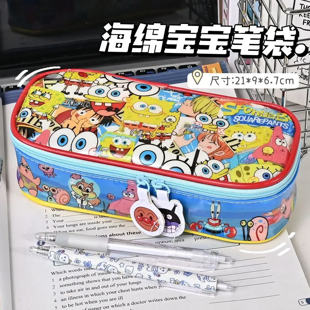 

SpongeBobs SquarePants Cute Pencil Case Multi-layer Large Capacity Stationery Organizer Student Desktop Multifunctional Pen Box