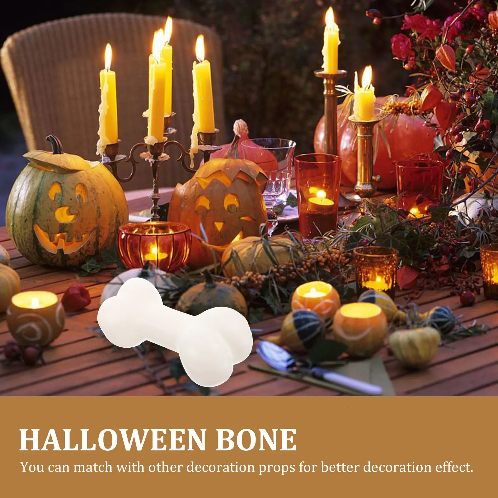 10 Uds. Accesorios de hueso de Halloween, huesos de simulación pequeños de plástico aterradores, suministros de decoración para fiesta en casa, utilería de hueso de Halloween