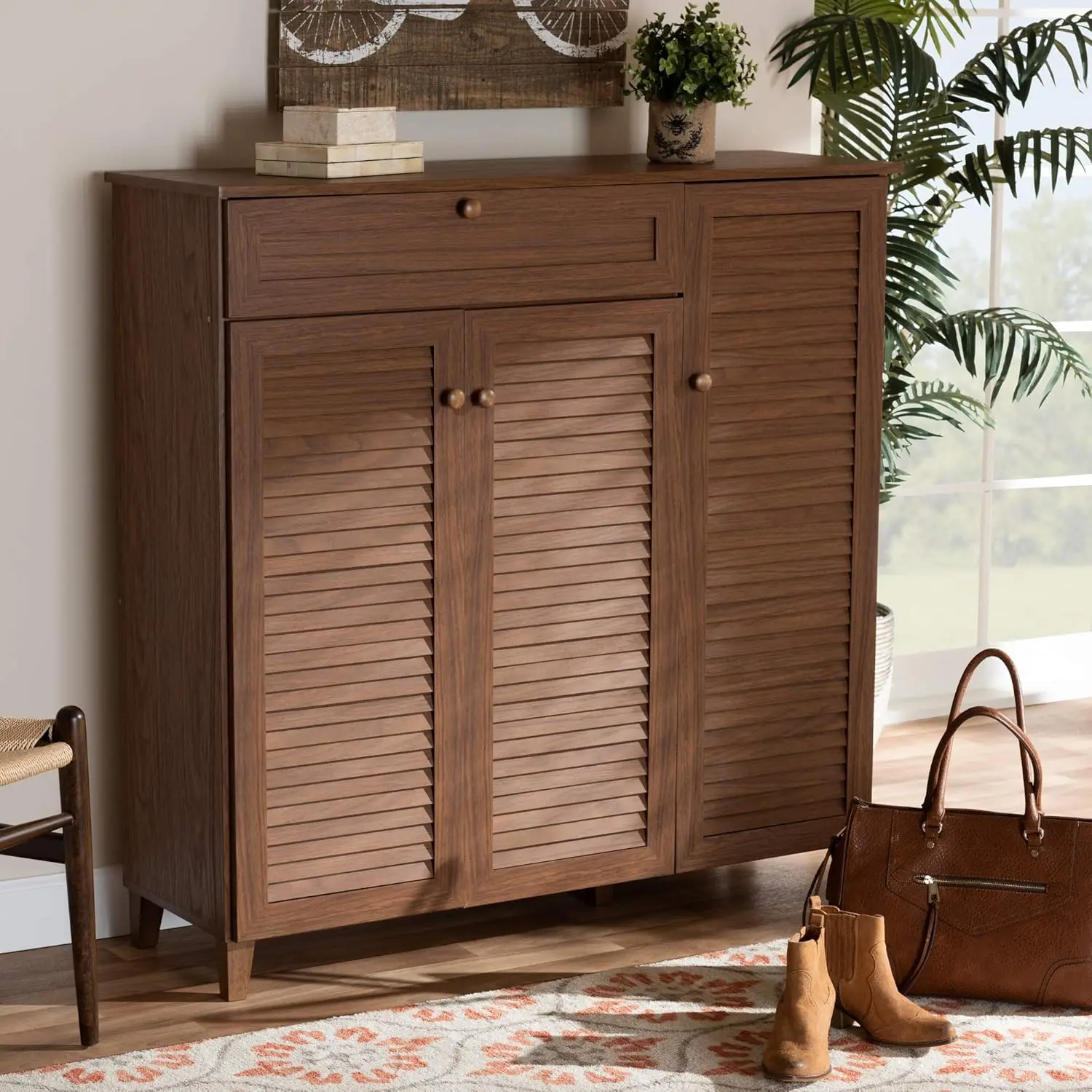 Shoe Cabinets, One Size, Walnut