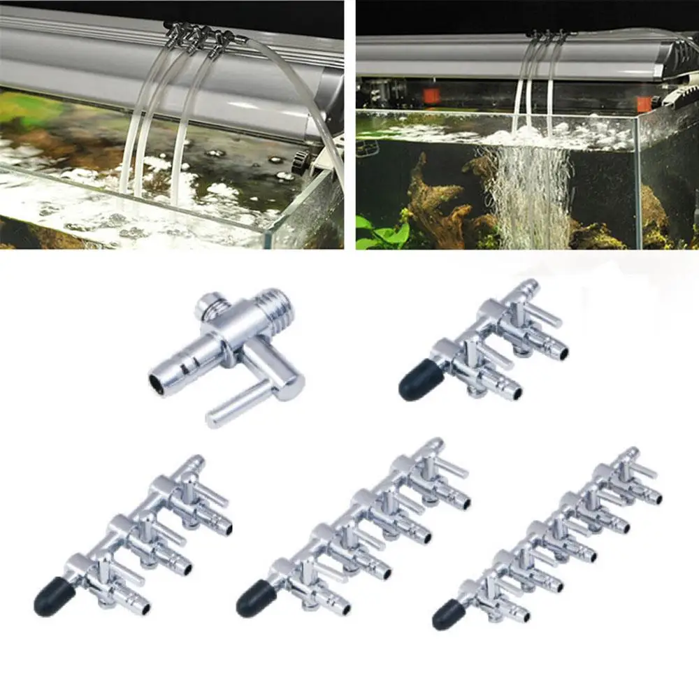 

Small Pump Tube Splitter Stainless Steel Supplies Air Flow Line Control Valve DIY Silver Pet Items Aquarium Air Distributor