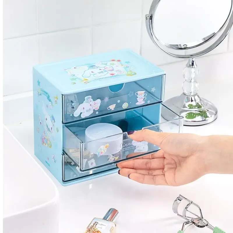 Miniso Kawaii Anime Cinnamoroll moja melodia szuflada pudełko do przechowywania biżuterii Cute Cartoon Sanrio PomPomPurin delikatne etui prezenty zabawki