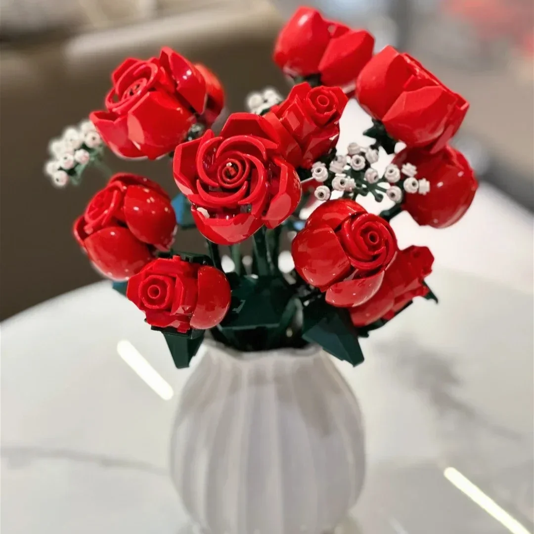 باقة الورود المزهرة مجموعات مكعبات البناء 10328 متوافقة مع جزيئات Lego مناسبة لهدايا عيد الميلاد 822 قطعة