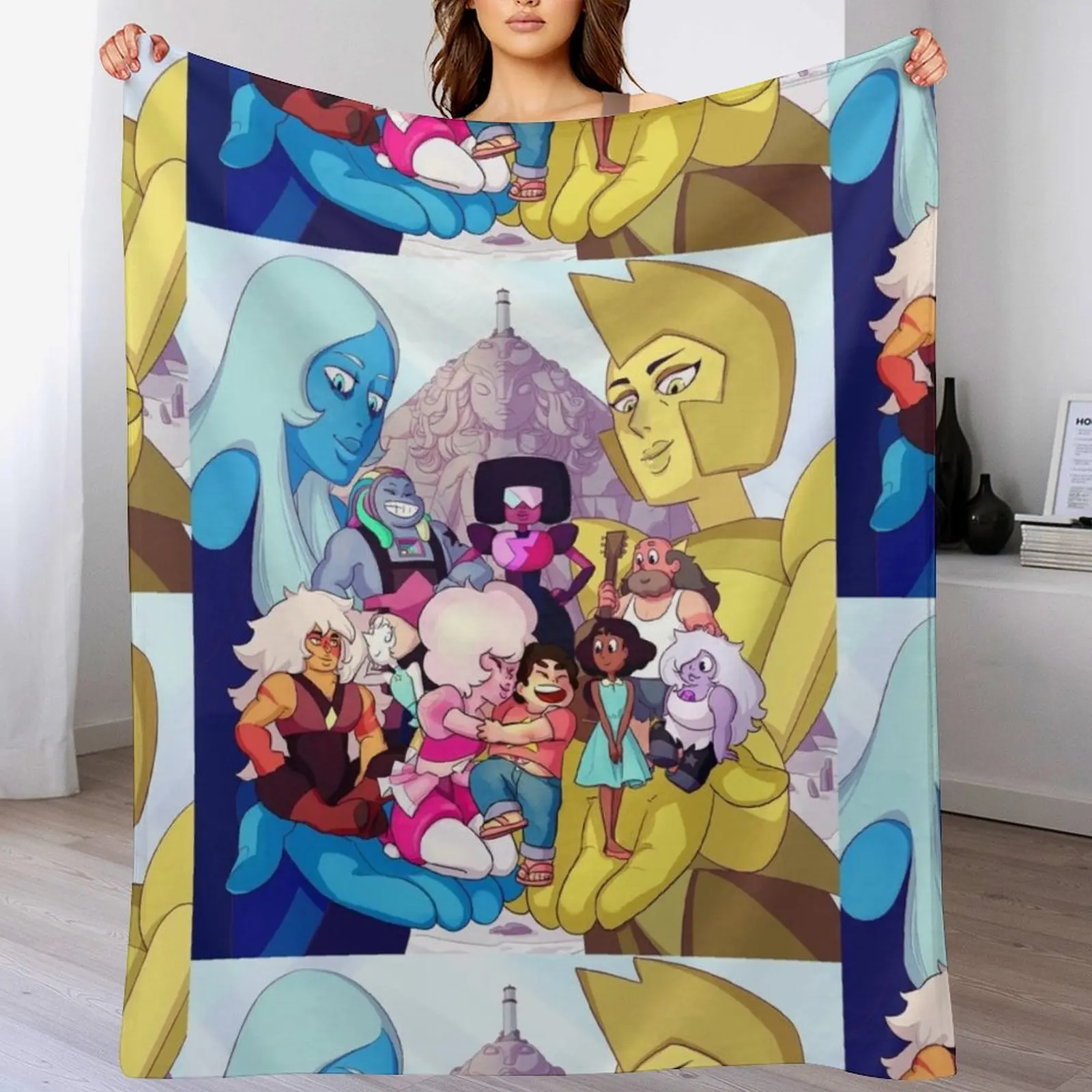 

Steven Universe Family Throw Blanket Bed Personalized Gift Plaid Sofa Throw Blankets