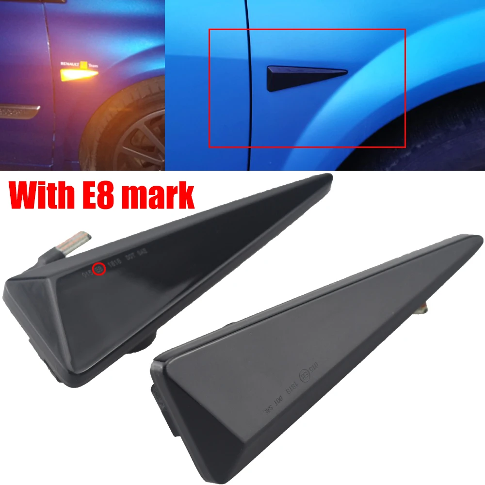 2PCS Dynamic Flowing LED Side Marker Turn Signal Light For Renault MK4 Vel Satis Wind Avantime Megane 2 Scenic 2 Espace 4