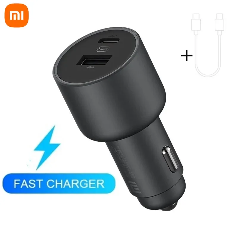 Original Xiaomi Car Charger 100W 3A 5V Dual USB Fast Charging QC Charger Adapter For iPhone Huawei Xiaomi 10 Samsung Smart phone