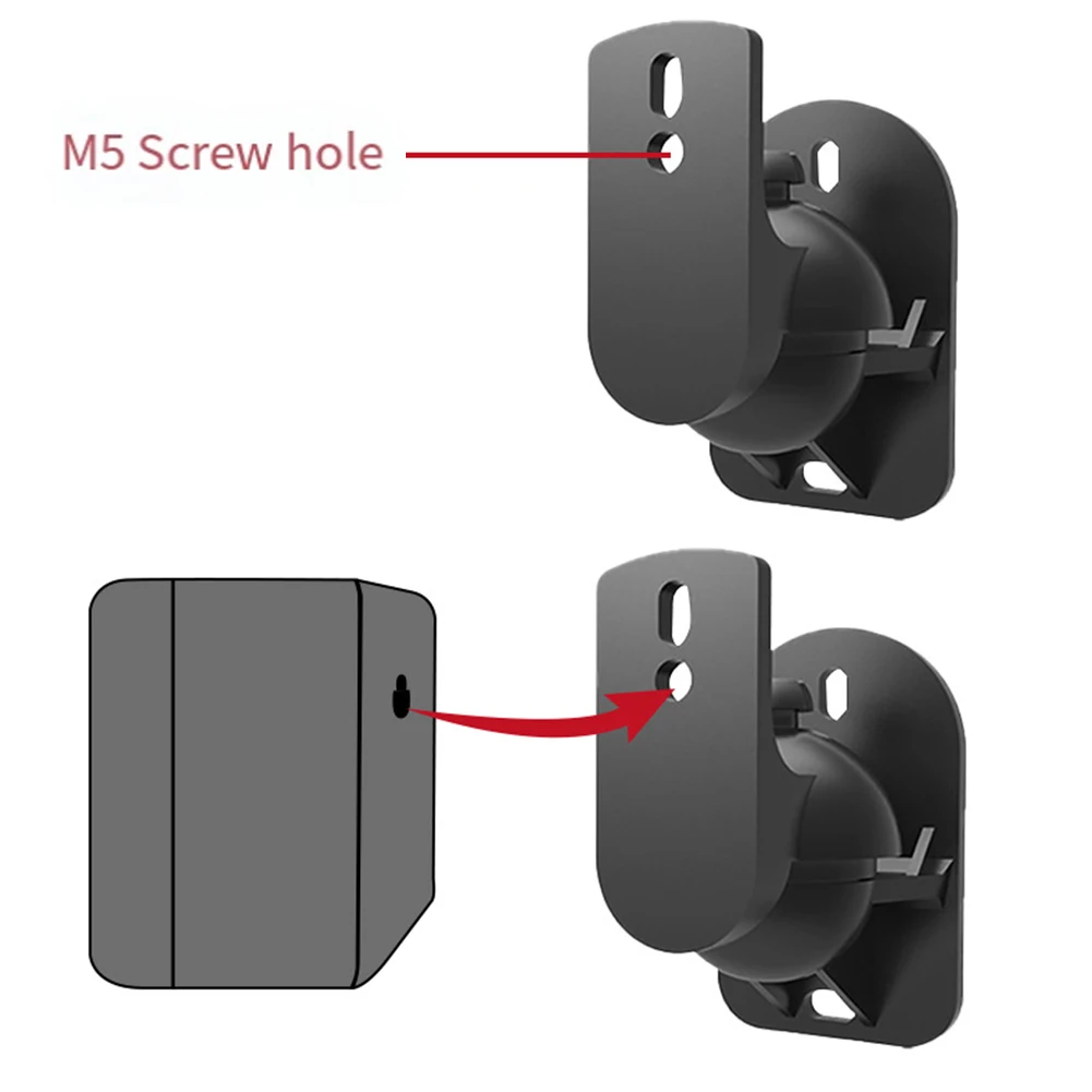 2PCS ลําโพง Mount Wall Bracket Stand ผู้ถือเซอร์ราวด์ปรับหมุนและเอียงมุมหมุน