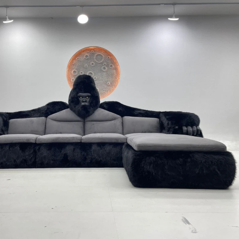 

Gorilla sofa living room furniture two-dimensional diamond sofa bedroom bed creative size apartment leather