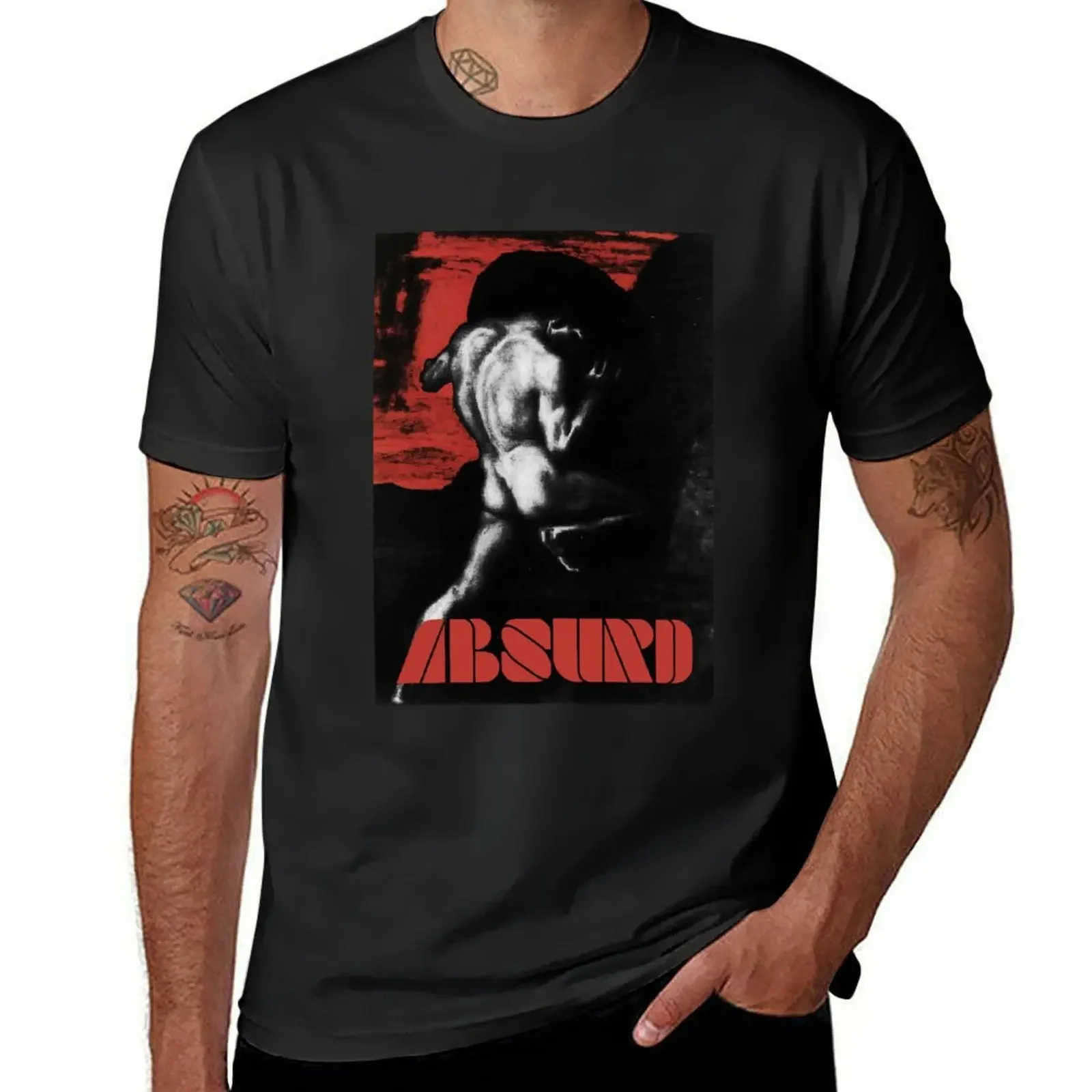 Absurd T-Shirt ciężki czarny celny koszulki graficzne koszulki męskie ubrania