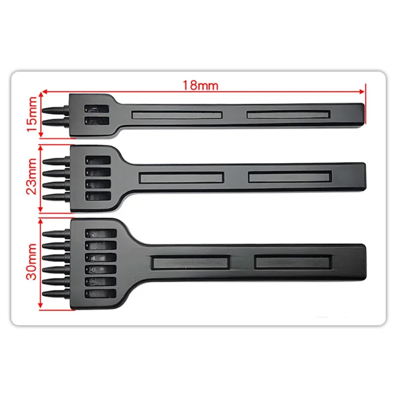 Leather Craft Round Hole Row Punches Hand Sewing 4/5/6 mm spacing 1mm Diameter Stitching Cutter Tools 2/4/6 prong set