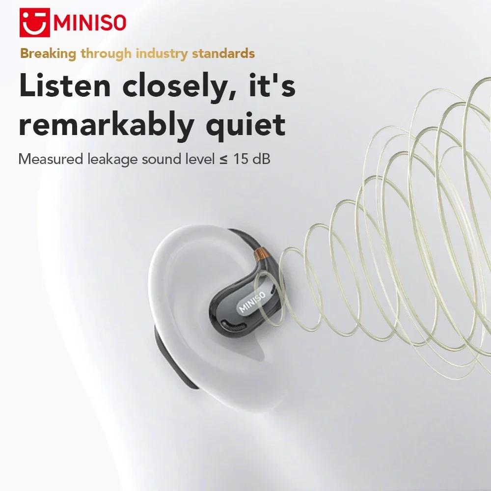 MINISO MS209 سماعات بلوتوث AI سماعات لاسلكية OWS مع ميكروفون للحد من الضوضاء خطافات أذن مترجم سماعات أذن منخفضة الكمون