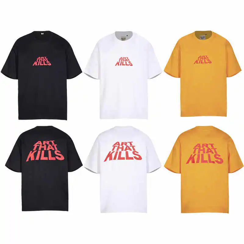Gallery Dept New Letter ATK Short Sleeve Double Yarn Cotton Casual Couple T-Shirt