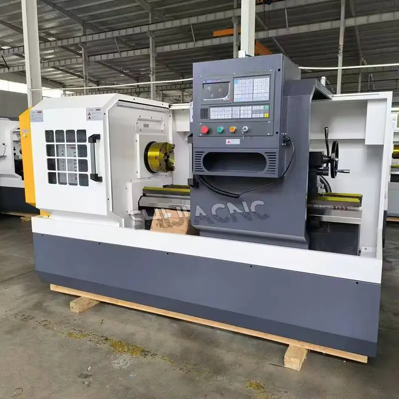 Ck6140 مخرطة سرير مسطحة أوتوماتيكية Hine تستخدم تحول معدني أفقي مع محرك نظام التحكم Fanuc CNC للبيع