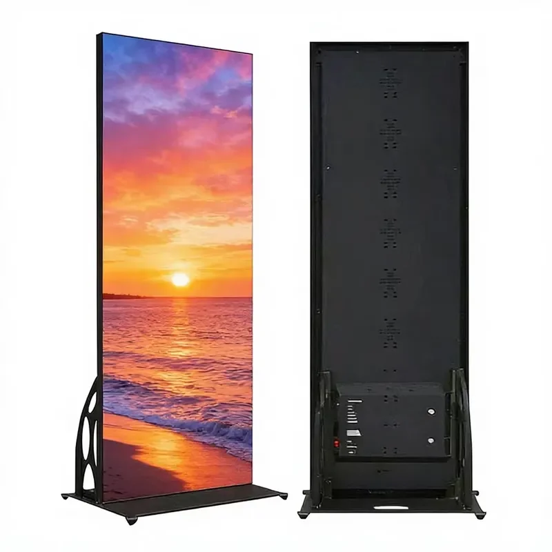 High Bright P1.8 P2 P2.5 Mobile Led Video Wall Floor Standing Poster Totem LED Poster Display Screen for Marketing