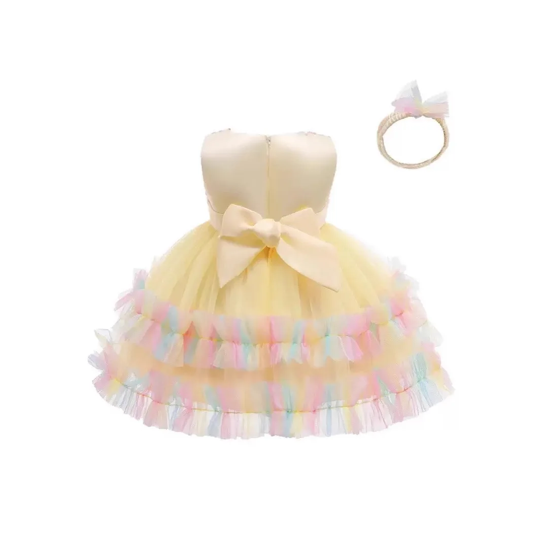 Hot Selling Girls' Dresses, Rainbow Fluffy Mesh Skirts, Children's Performance Costumes, Princesses