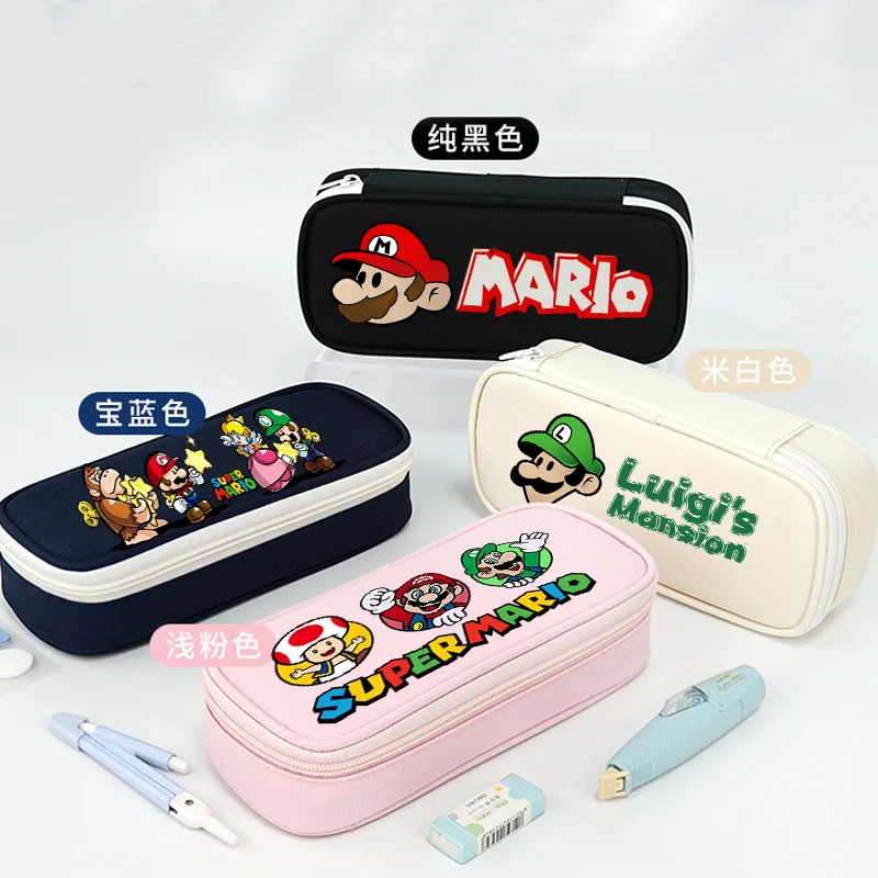 Estuche de Lápices Super Mario Bros, Bolsa de Lápices de Dibujos Animados, Bolsas de Almacenamiento de Papelería para Niños, Caja de Lápices para Niñas, Regalos para el Nuevo Semestre Escolar 2026