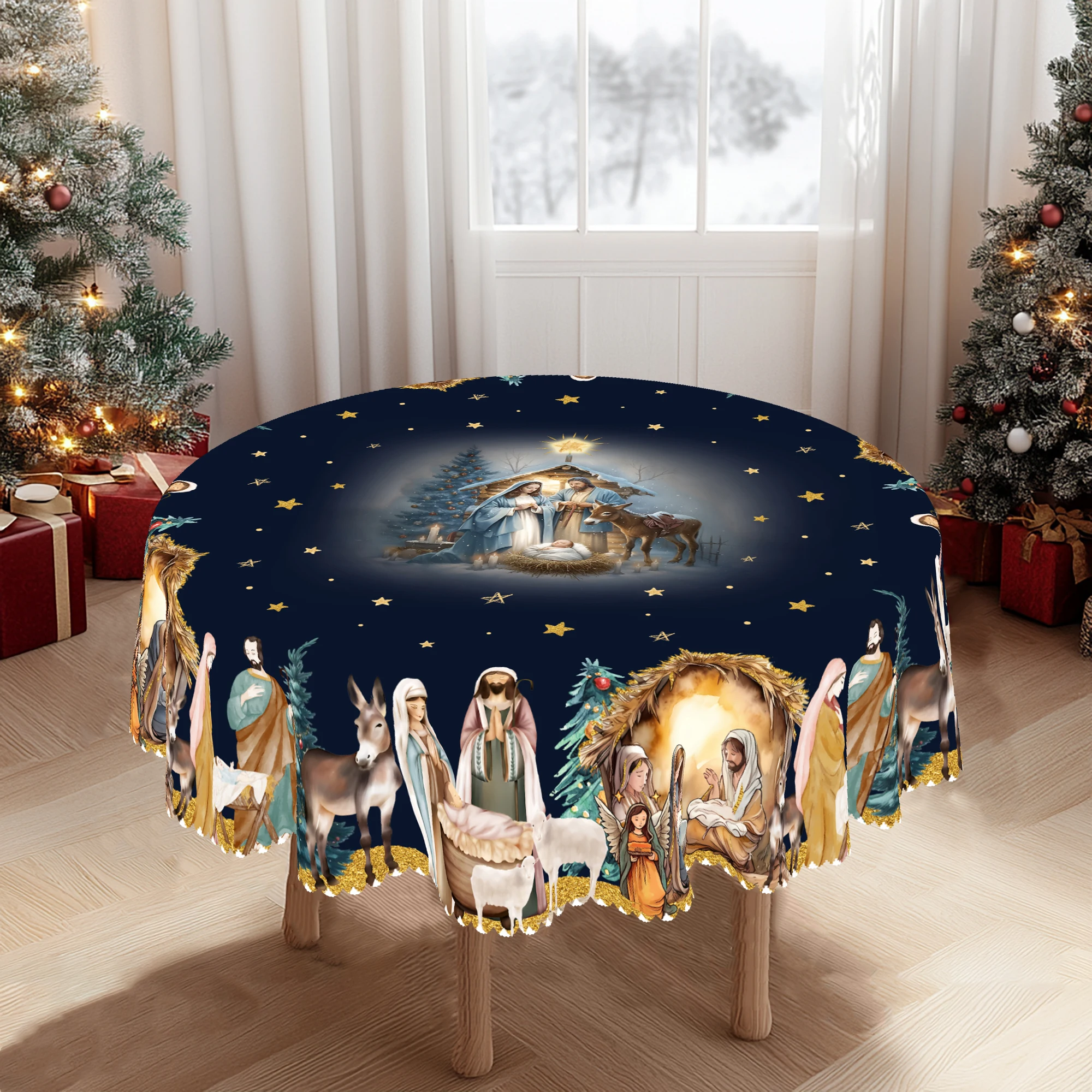 1Pc Christmas Tablecloth with  - đánh giá và giá Desk Setup Wallpaper