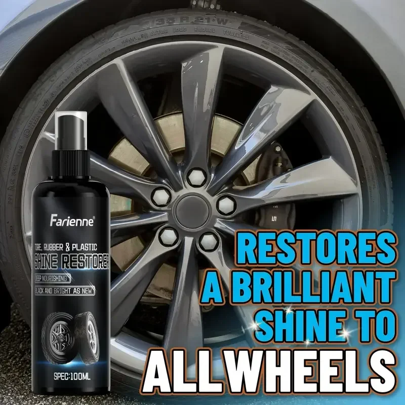 KJM 100 ml cera de protección y brillo de neumáticos: brillo negro duradero, revestimiento antienvejecimiento para automóviles, motocicletas y bicicletas