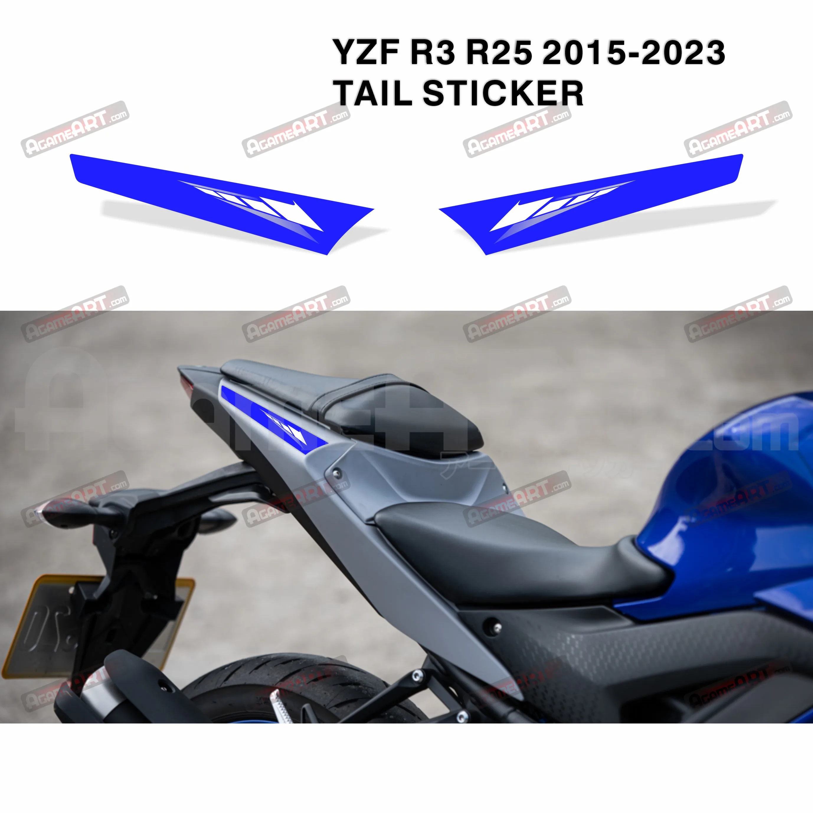 For YAMAHA YZF R25 R3 TAIL Stickers Reflective Waterproof Decorative Printed Fairing Decal Kit Motorcycle Accessories