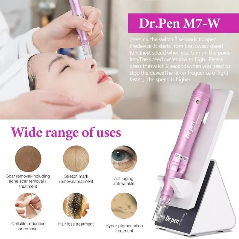 M7 Microneedle elettrico DR.pen introduttore MTS ricaricabile Cordless Rolling Microneedle macchina cartuccia punta 12 aghi