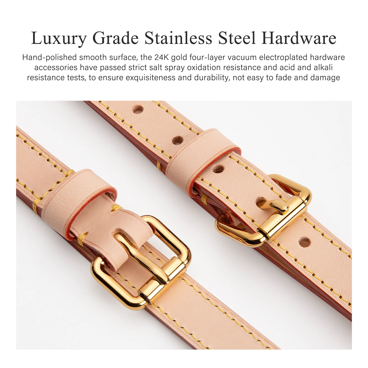 WUTA Luxury Discolored Vegetable Tanned Leather Bag Strap For LV Noe Adjustable Shoulder Straps Replacement Belt Bag Accessories