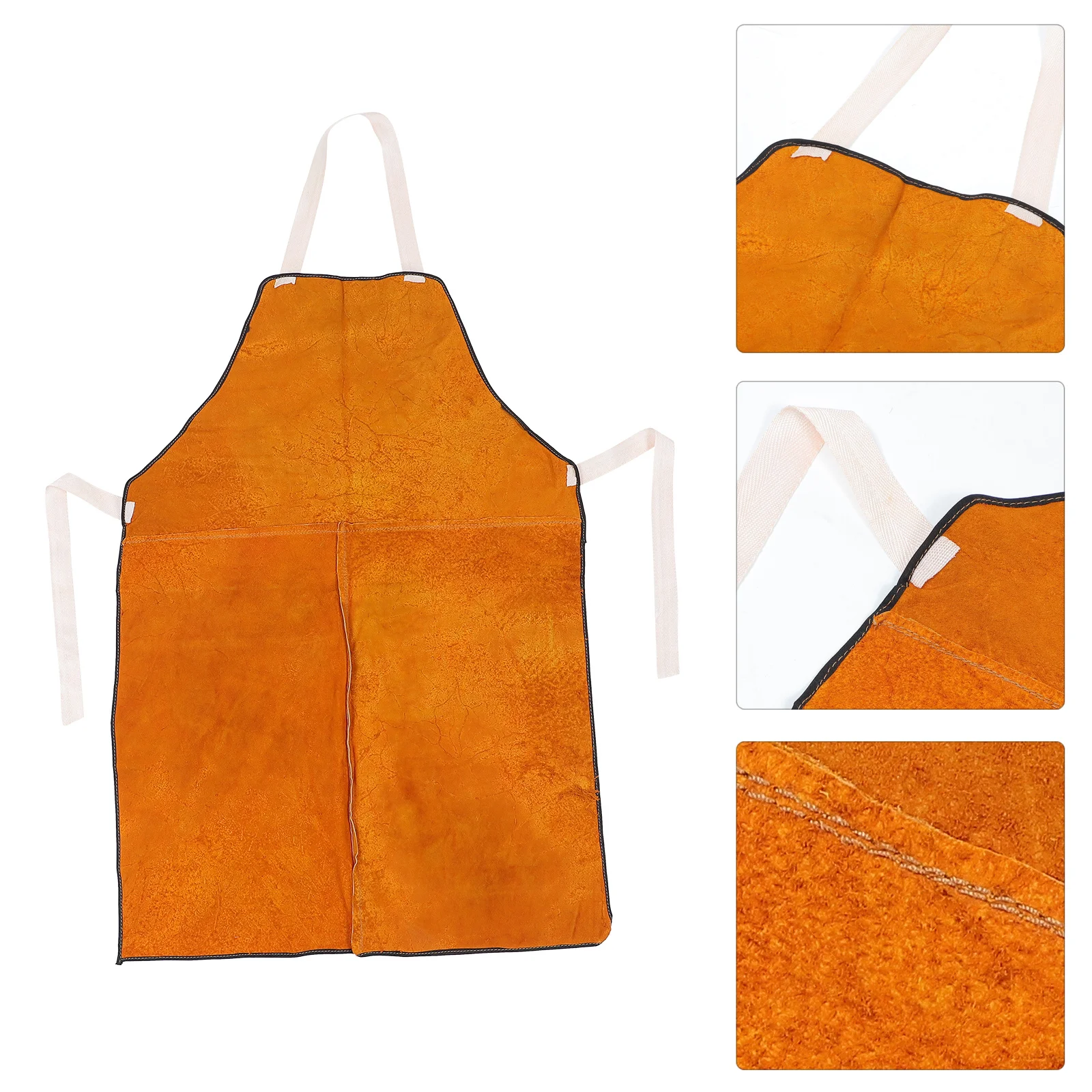 

Electric Welding Apron Heat Resistant Cowhide Workshop Smock Grease Proofing Welder Suit for Men