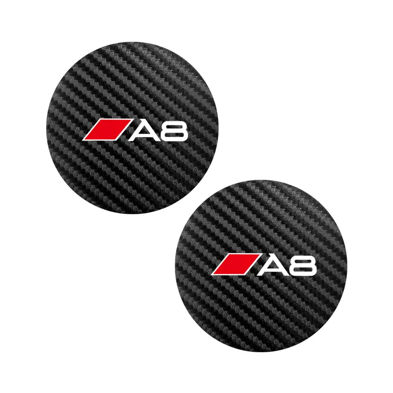 2Pcs Auto Leder Untersetzer Matte Anti-slip Wasser Tasse Pad Für Audi A1 A3 A4 A5 A6 A7 a8 Q2 Q3 Q5 Q7 Q8 B6 B8 B9 C5 C7 TT S1 S7 S3 RS6