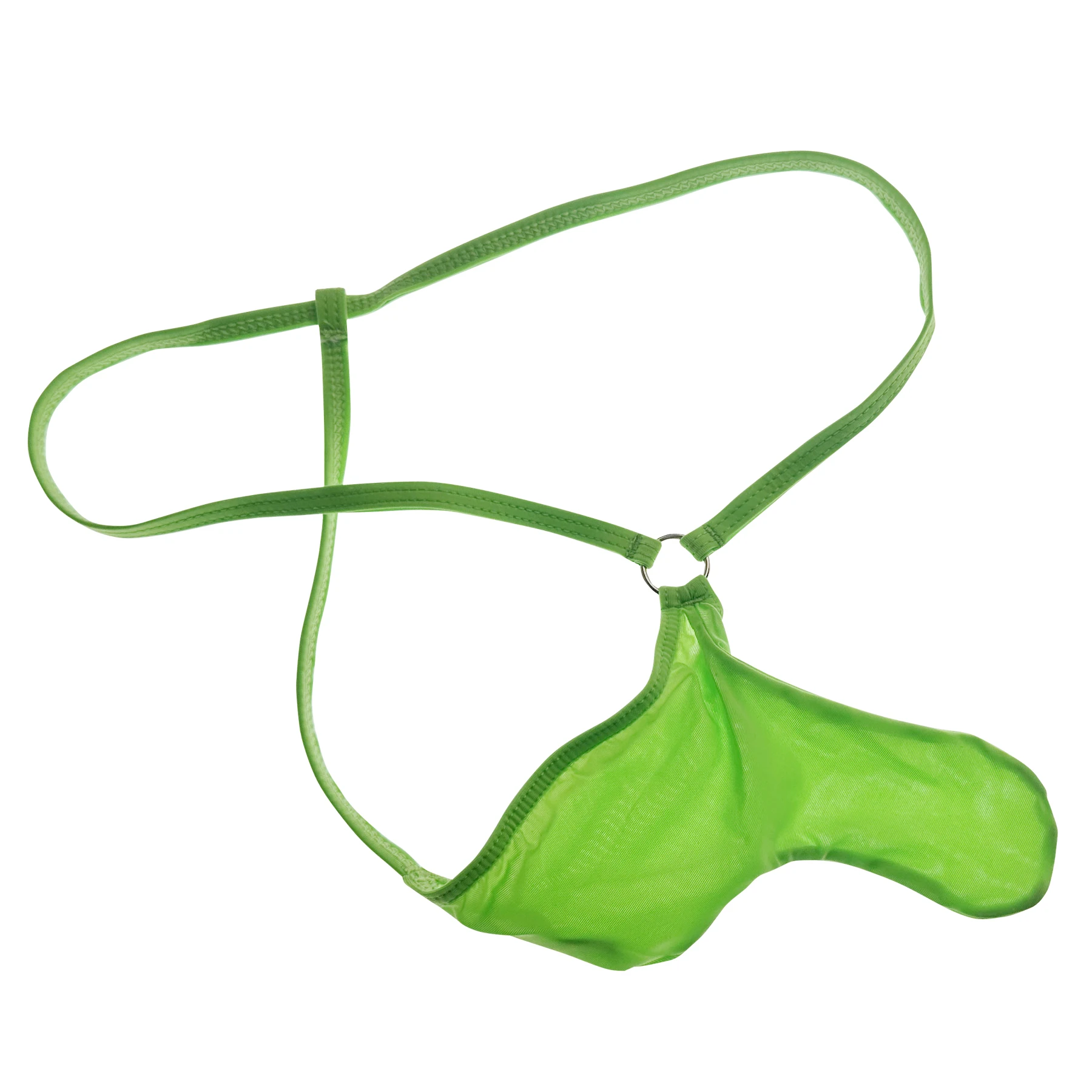 Elephant Nose Men's Sexy Underwear Low Waist Ice Silk Men's Thong Solid Color Thin Band Stretch T Pants Single Underwear