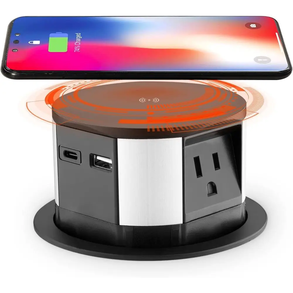 

Компактная выдвижная электростанция с 3 розетками и 2 USB-портами, идеально подходит для кухни, офиса и мастерской