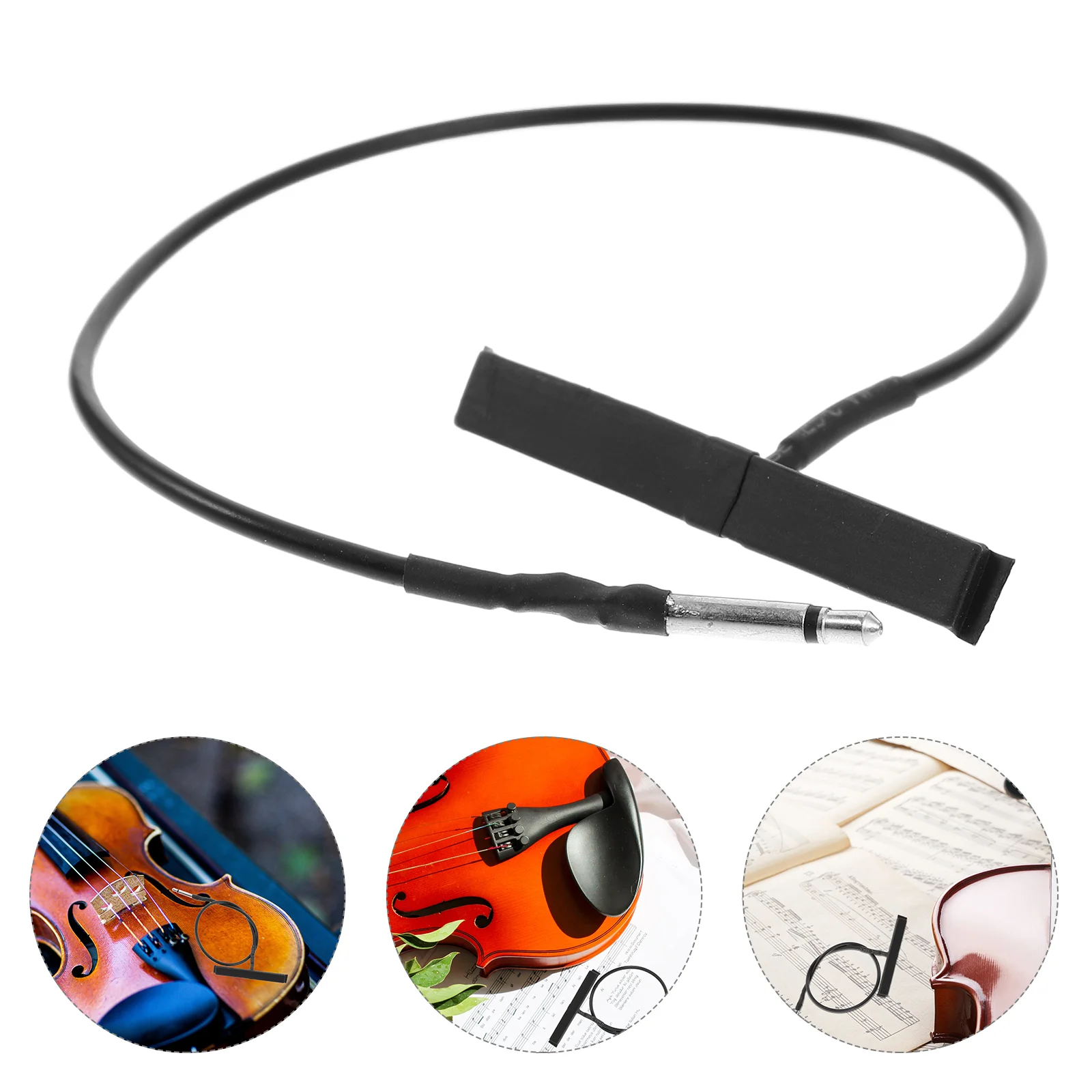 

Violin Pickup Ukulele Piezo Stick Micropho Microphone Black Guitar under Saddle Cable