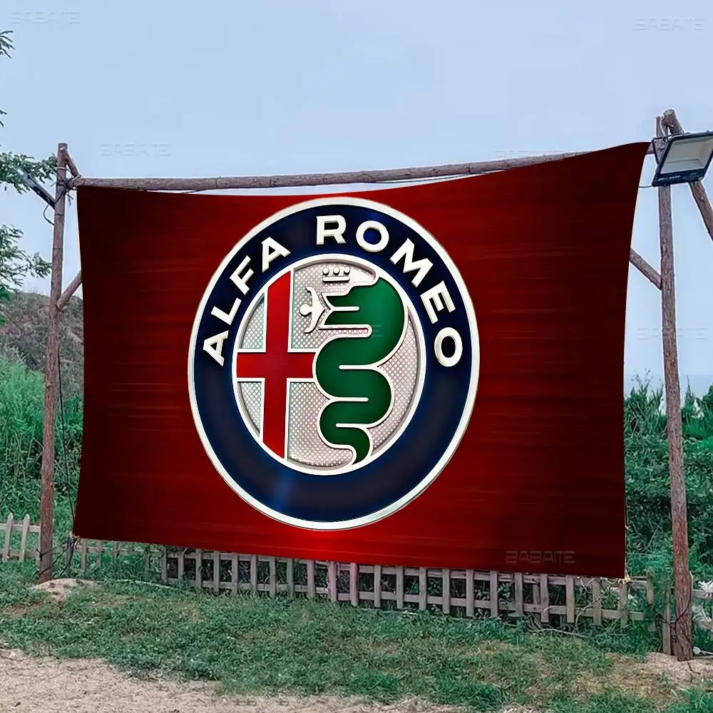 Car Brand A-Alfa R-Romeo DIY Flag For Family Group Photo Living Room Home Dorm Decor Wall Art Decor Banner