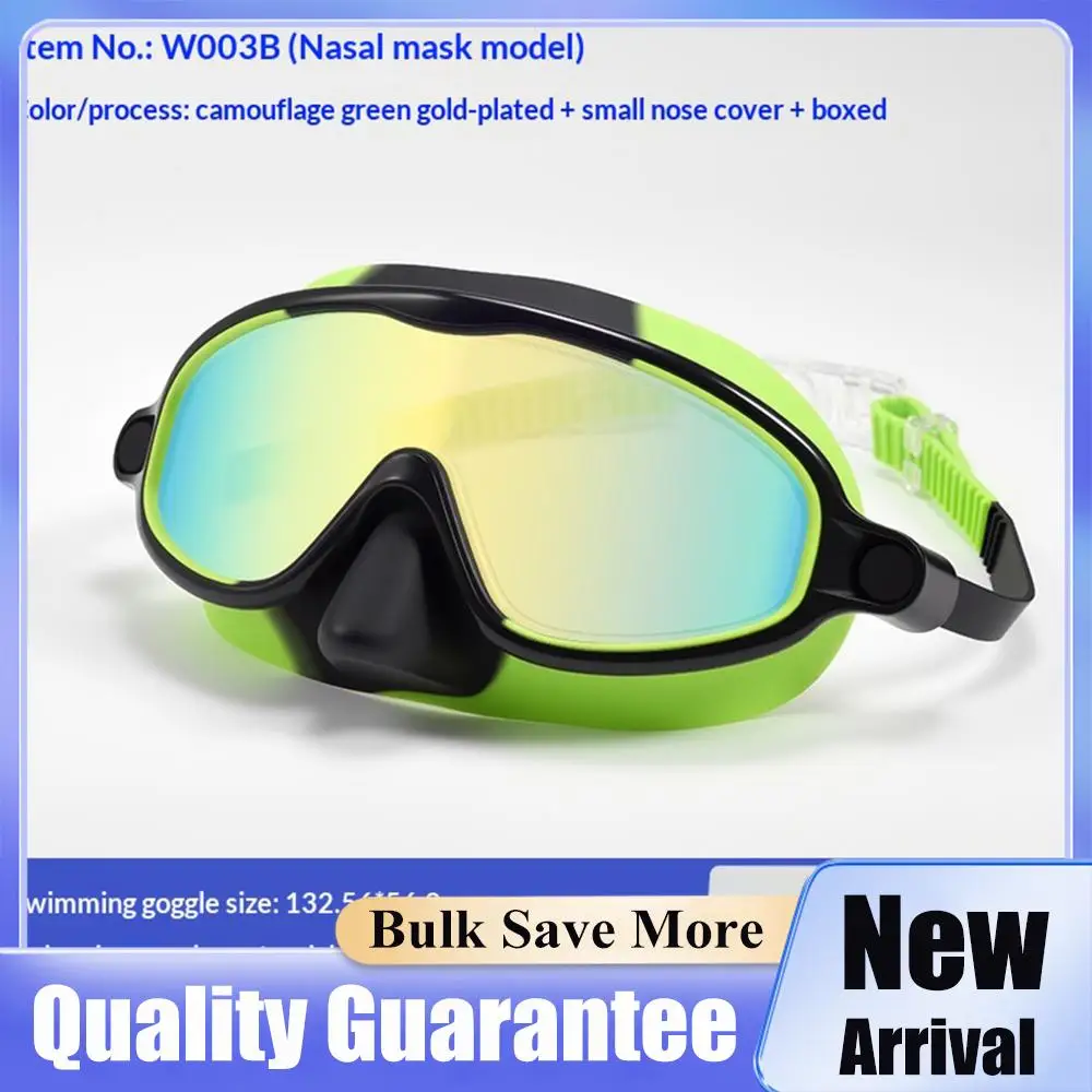 Gafas de Natación para Niños con Cubierta para la Nariz, Gafas de Buceo con Vista Amplia, Máscara de Snorkel con Correa de Tela Cómoda, Gafas de Natación para Niños y Niñas