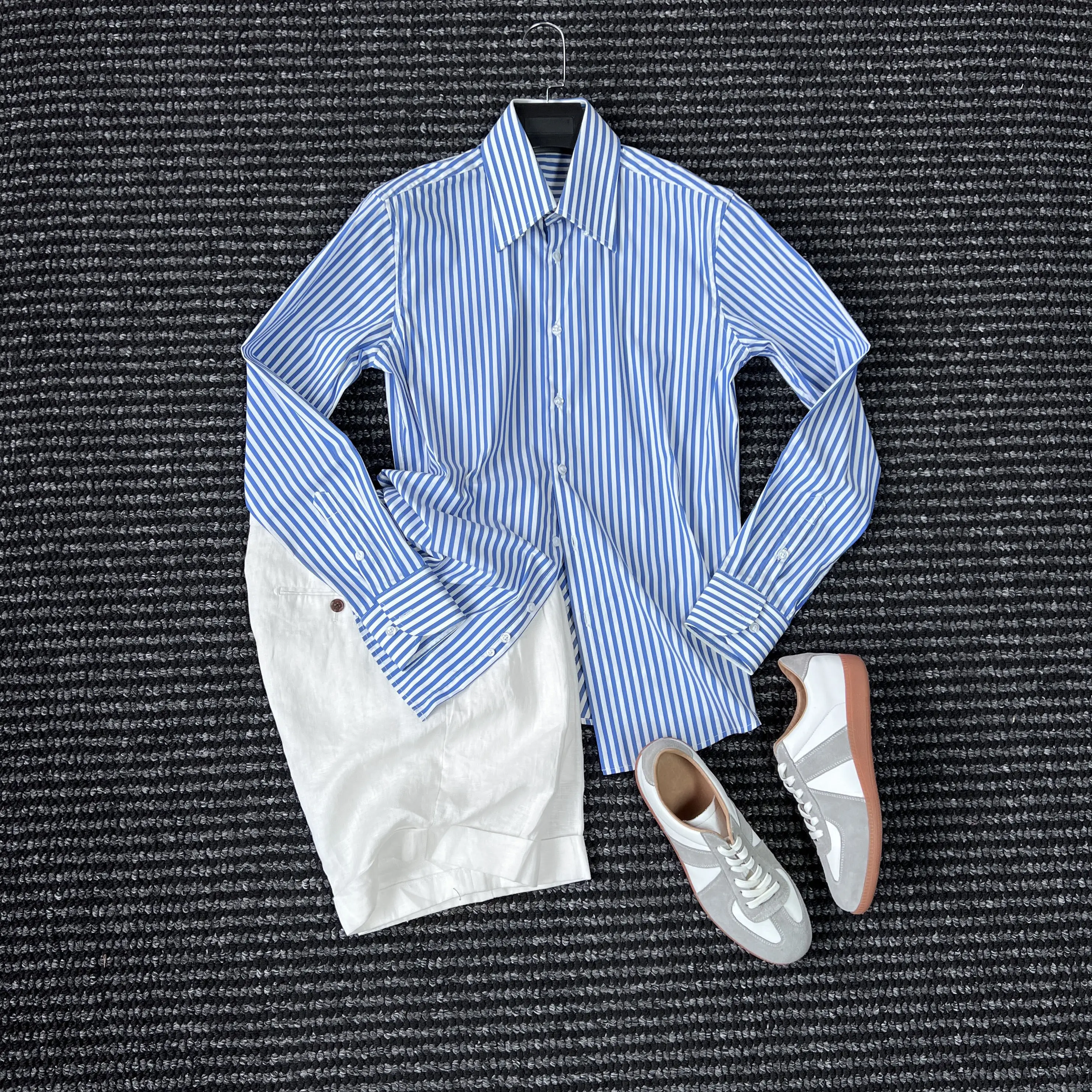 

Design Aesthetics, Classic Striped Shirt, Gentleman Rations, Men's Business Casual Thin Shirt