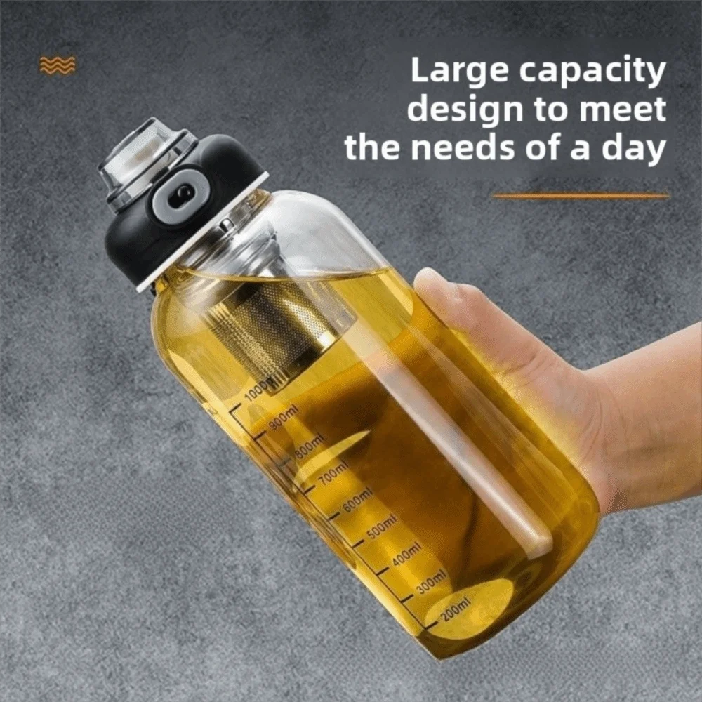 Tea Separation Glass Tea Cup Double Drinking with Handle Water Cup Large Capacity High Temperature Resistant Portable Kettle