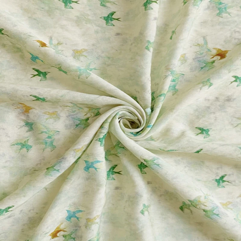 

2025 new summer fabric sewing clothes, dresses, shirts and handicrafts, landscape ramie fabric 원단