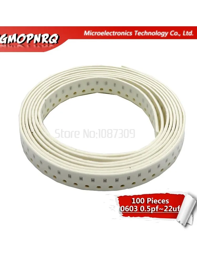 100 sztuk 0603 50V SMD gruba folia IGMOPNRQ układu wielowarstwowy kondensator ceramiczny 0.5pF-22uF 10NF 100NF 1UF 2.2UF 4.7UF 10UF 1PF 6PF — zdjęcie 2