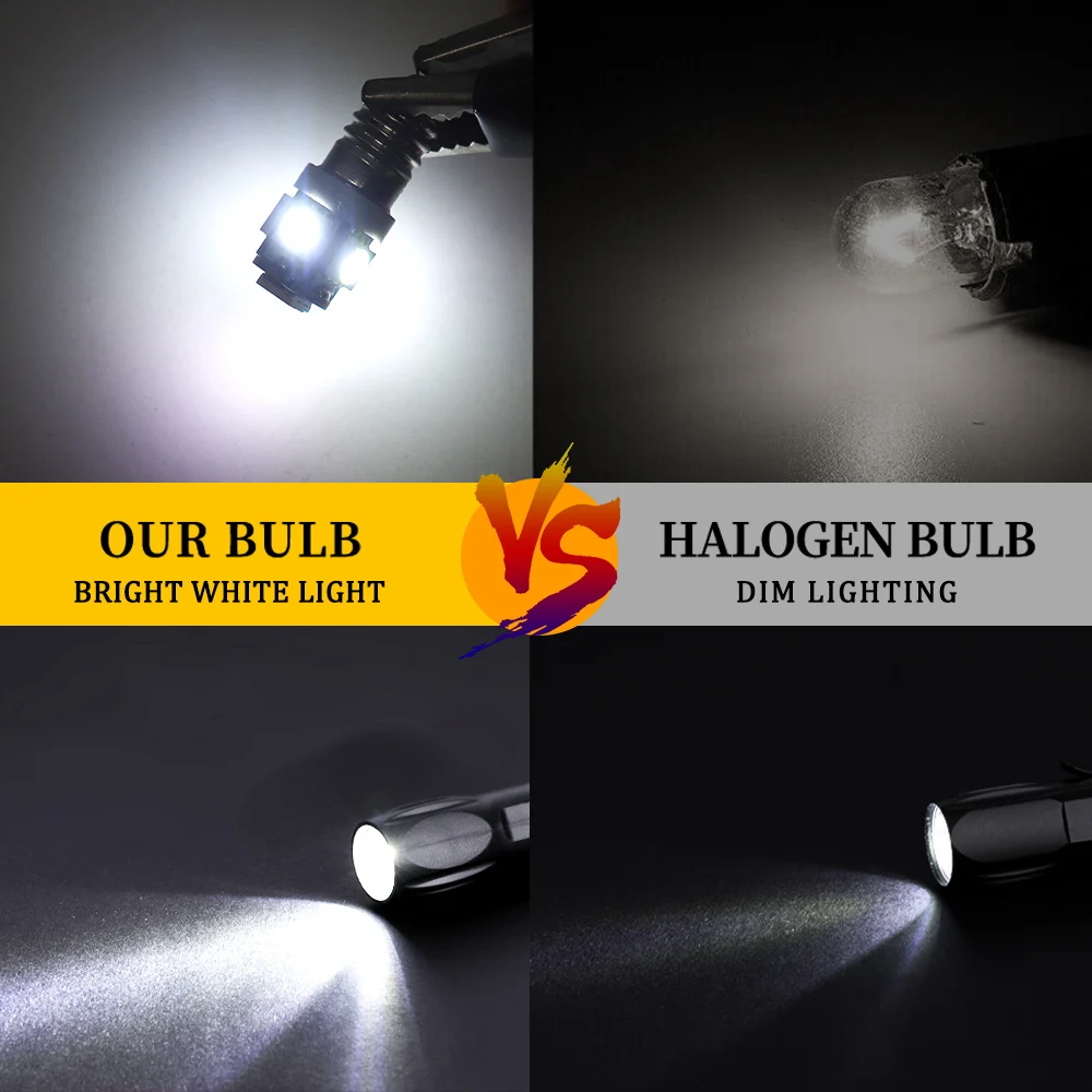 5PCS LED Flashlight Bulb Set car Interior Light 3V 6V 9V 12V 24V Compatible with Metal Threaded Base Bike Replacement Light