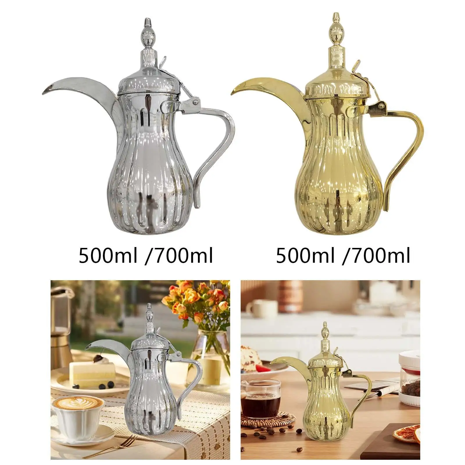 Arabic Coffee Maker Pot with Handle Cold Water Kettle Juice Kettle Multifunctional Sturdy for Coffee Shop Eagle Beak Pot Tea Pot