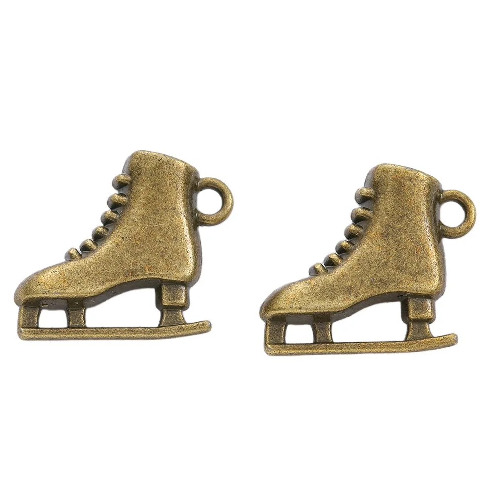 6Pcs/Lot  Fashionable Sports Charm Enamel Zinc Alloy Roller Skates, Ice Skate Pendant Accessories Charm DIY Jewelry Discovery