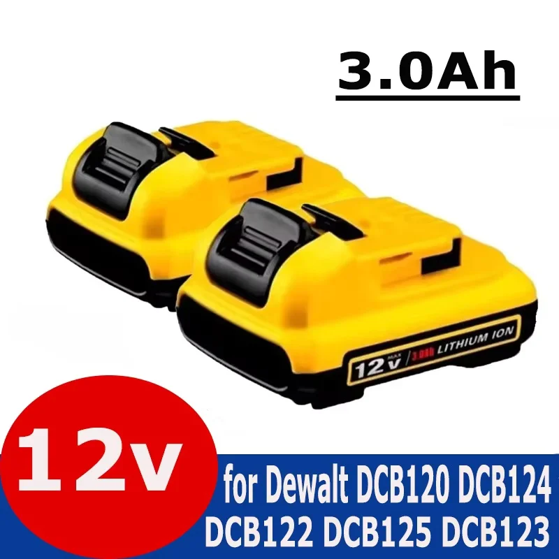 Cordless/Rechargeable for Dewalt DCB120 Lithium ion Batteries 12V 3.0Ah Battery DCB124 DW089LG DCD701F2 Power Tools/Laser Level