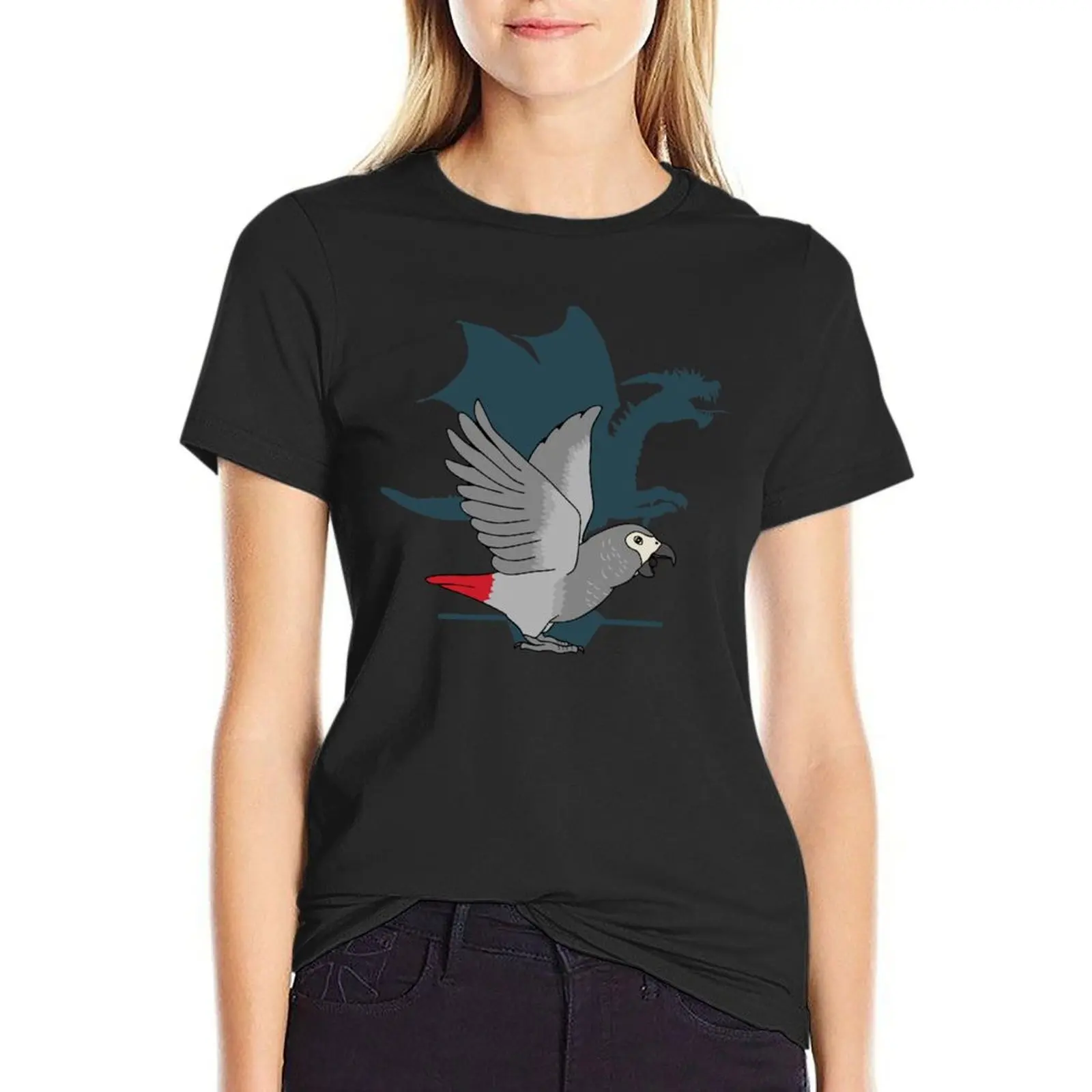 

African Grey Dragon Shadow T-Shirt funny summer clothes new edition t shirts for Women