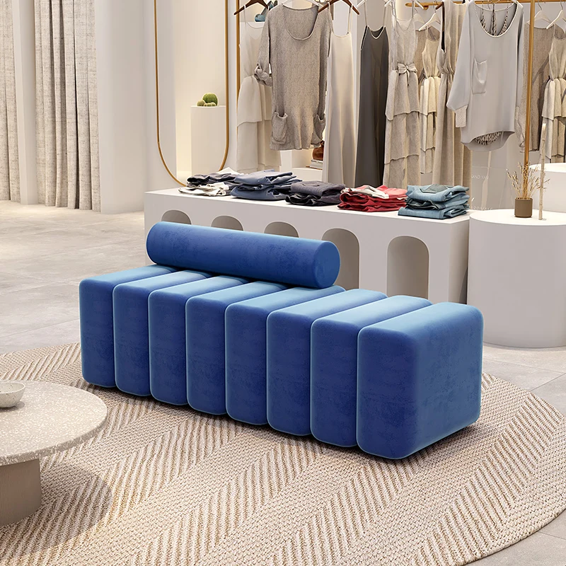 

#k for Modern Lounge Area Long Sofa Stool Reception Cloak Chair Light Luxury Fabric Casual Shoes Change*