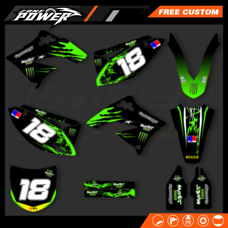 Powerzone Motorcycle Fairing Graphics Decals Stickers for Kawasaki KXF250 KXF 250 KX250F 2009 2010 2011 2012